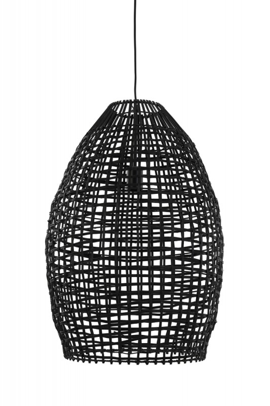 BLACK RATTAN SACK LAMP - HANGING LAMPS